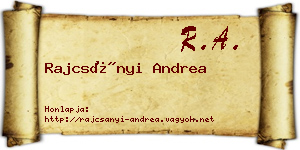 Rajcsányi Andrea névjegykártya